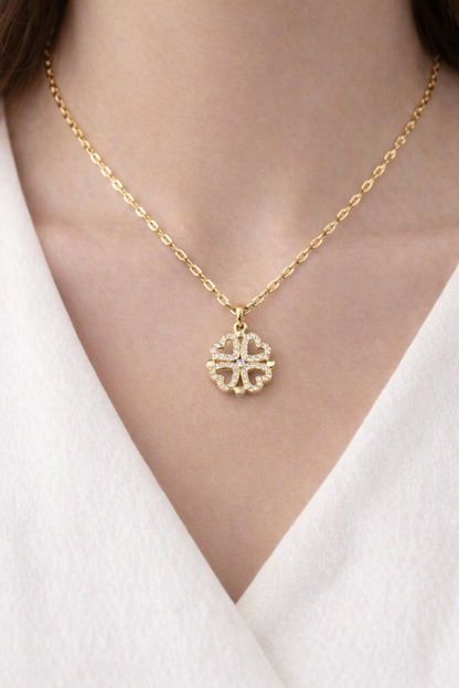 Collier Trèfle à Quatre Cœurs