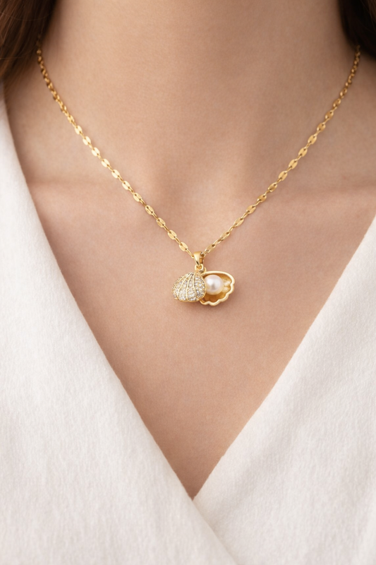 Collier Coquillage Ouvrant en Or